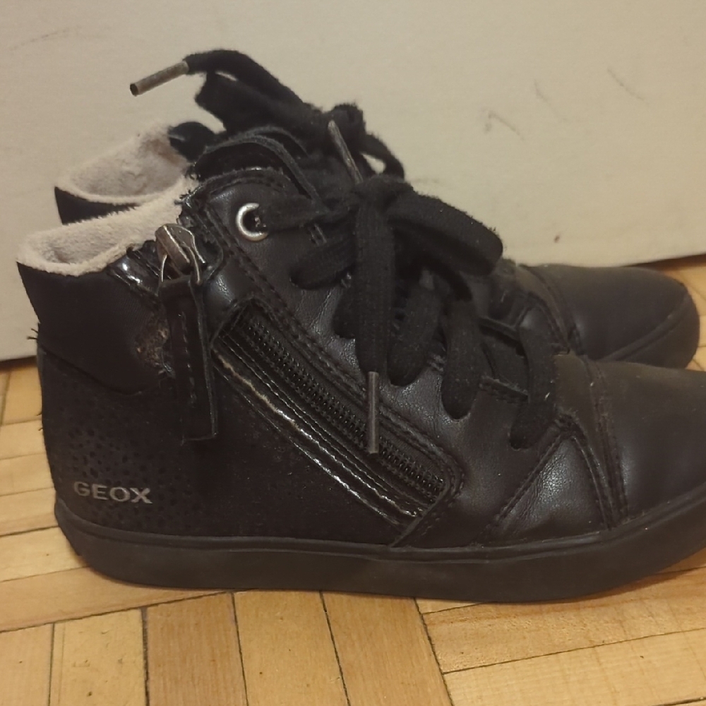 Geox Black High-Top Sneakers Versatile Casual Style